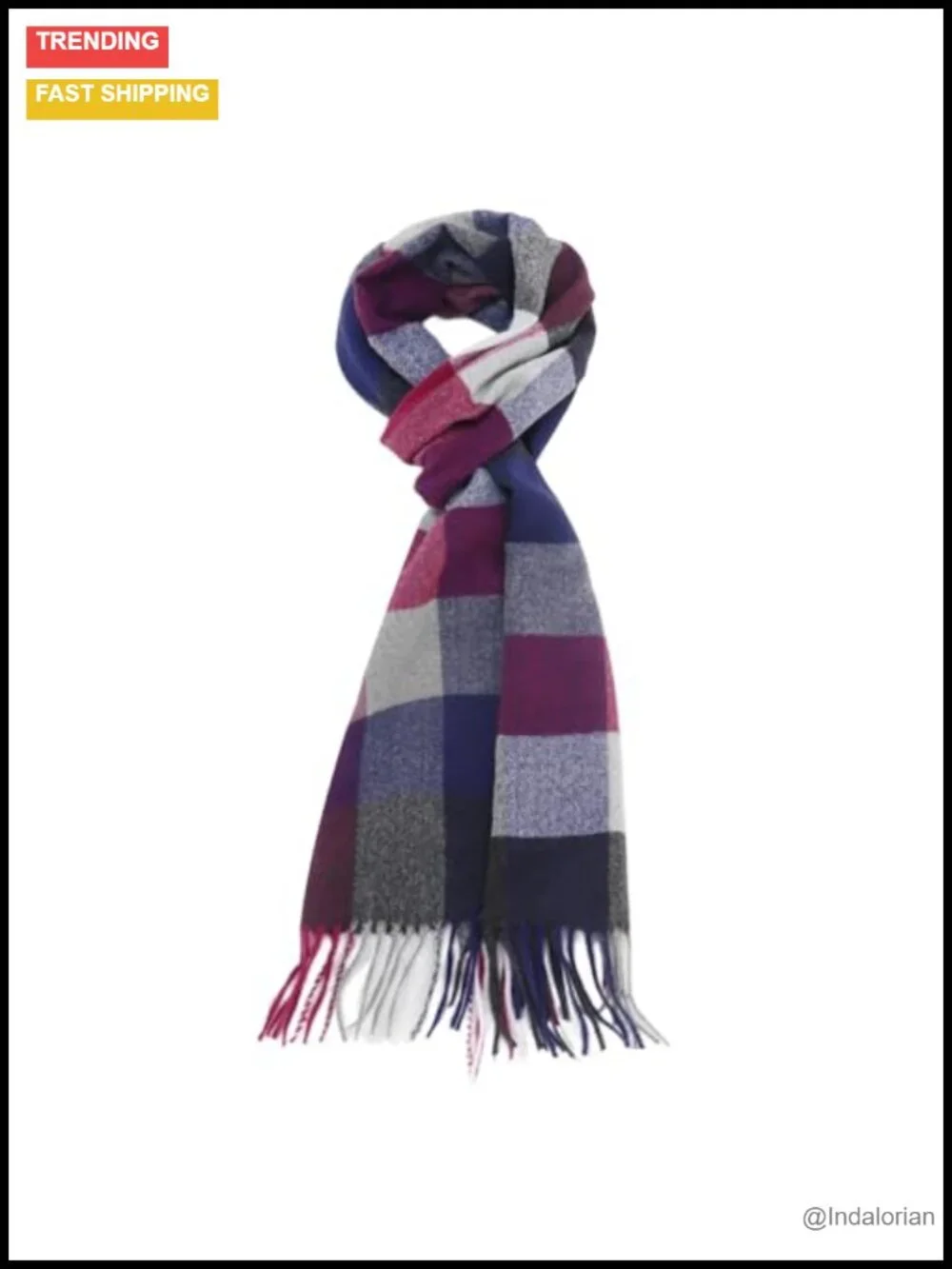 Unisex Classic Tartan Plaid Winter Scarf - Soft Viscose Blend, Lightweight, 13